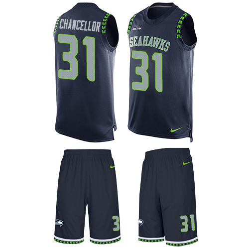 Nike Seahawks #31 Kam Chancellor Steel Blue Team Color Men's Stitched NFL Limited Tank Top Suit Jersey - Click Image to Close